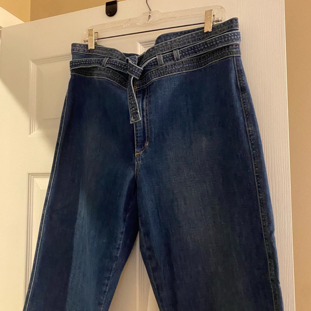 Joe's Jeans High Rise, Tie Front, Wide Leg Women Jeans - Blue.  Worn once.